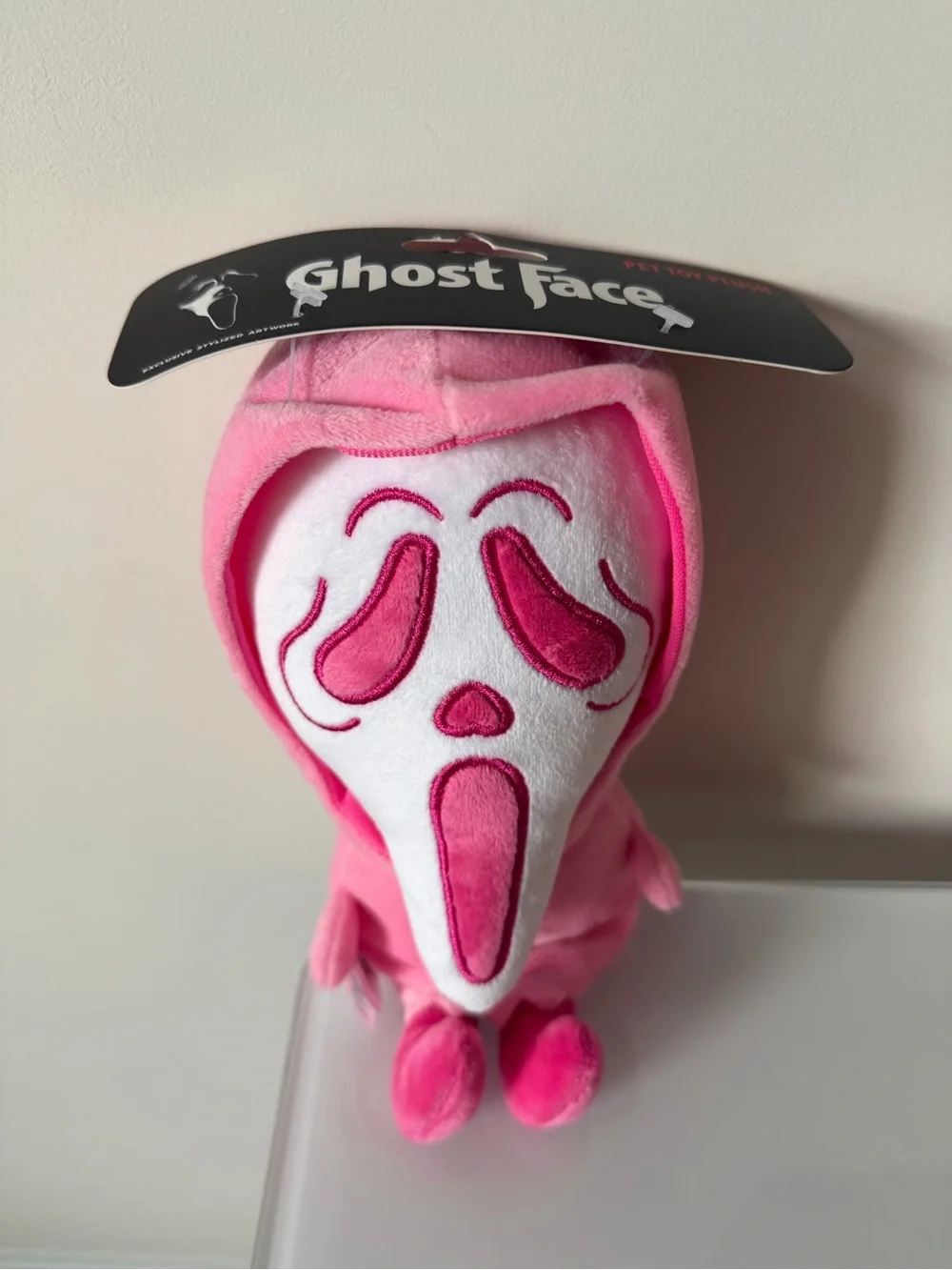 Ghost Face Pink Plush Dog Toy Scream movie